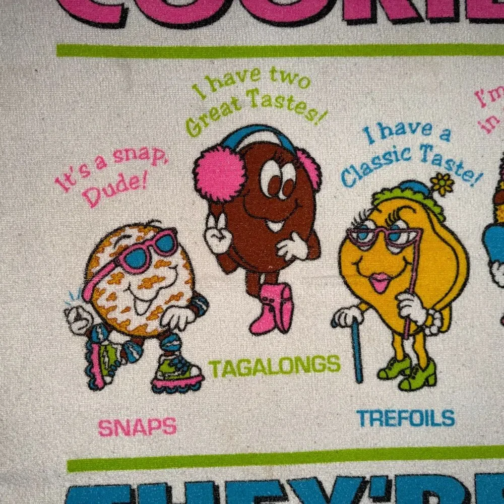 Vintage Girl Scouts Cookies Beach Towel They’re All Great 80s USA Graphic